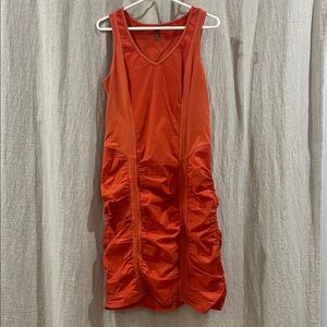 XCVI Bold Red Rouched Dress